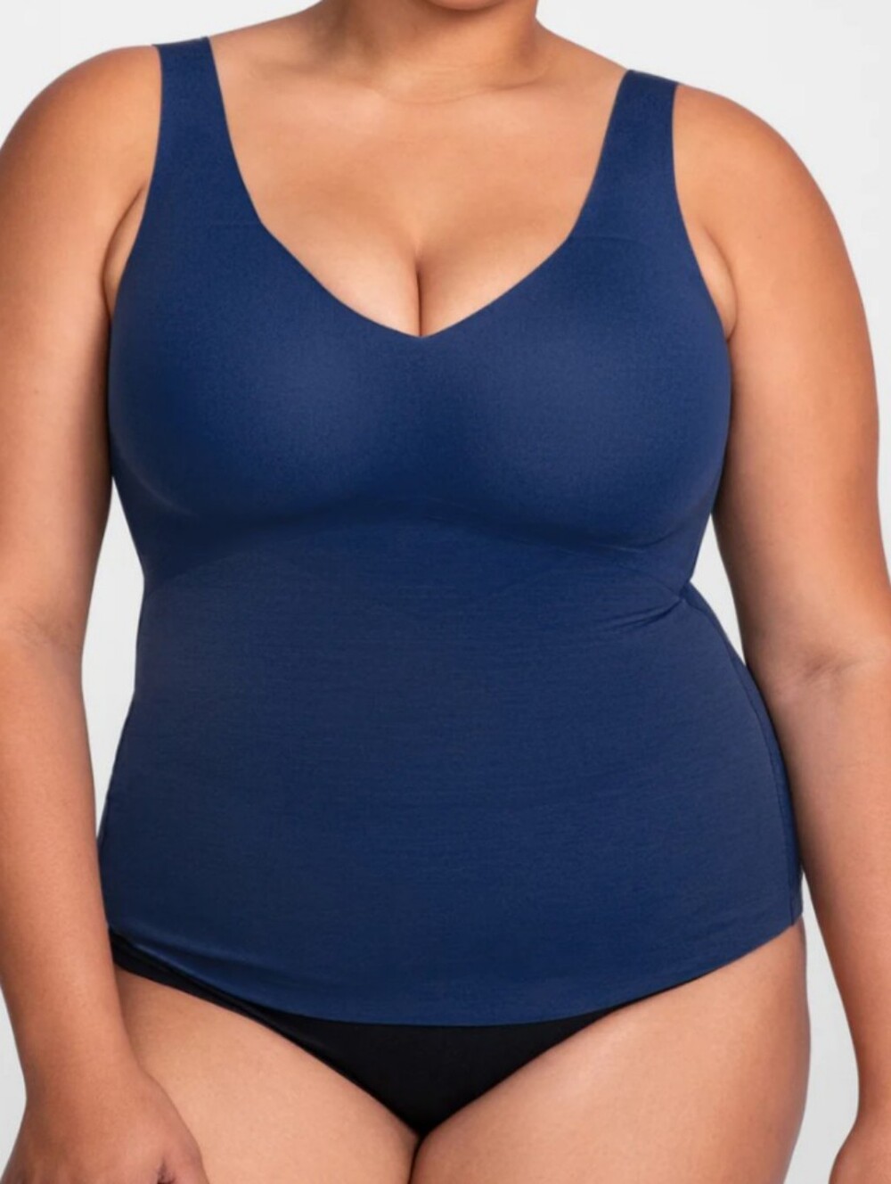 Honeylove LiftWear Tank Size 3X Wireless Navy Built In Bra Slimming